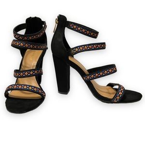 Women's Black Bamboo Heels